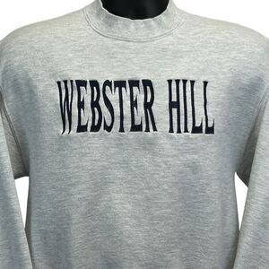 Vintage 90s Webster Hill Sweatshirt New York Crew Neck Sweater Gray USA S Small